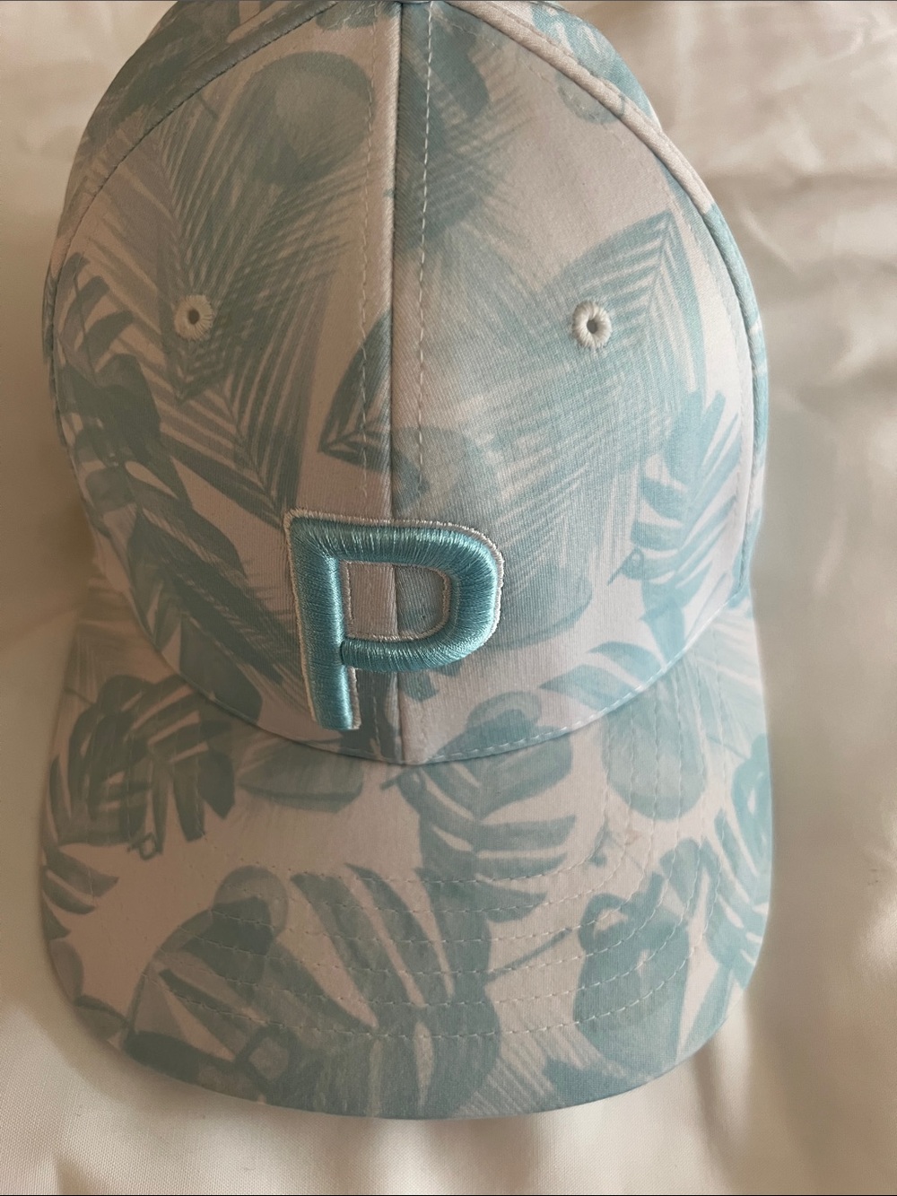 Puma Kids Teal Palm-Print Hat with Embroidered P
